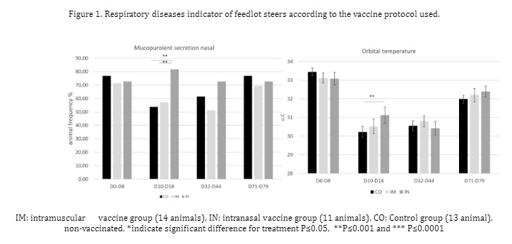 Figure 1. Respiratory diseases indicator of feedlot steers according to the vaccine protocol used.