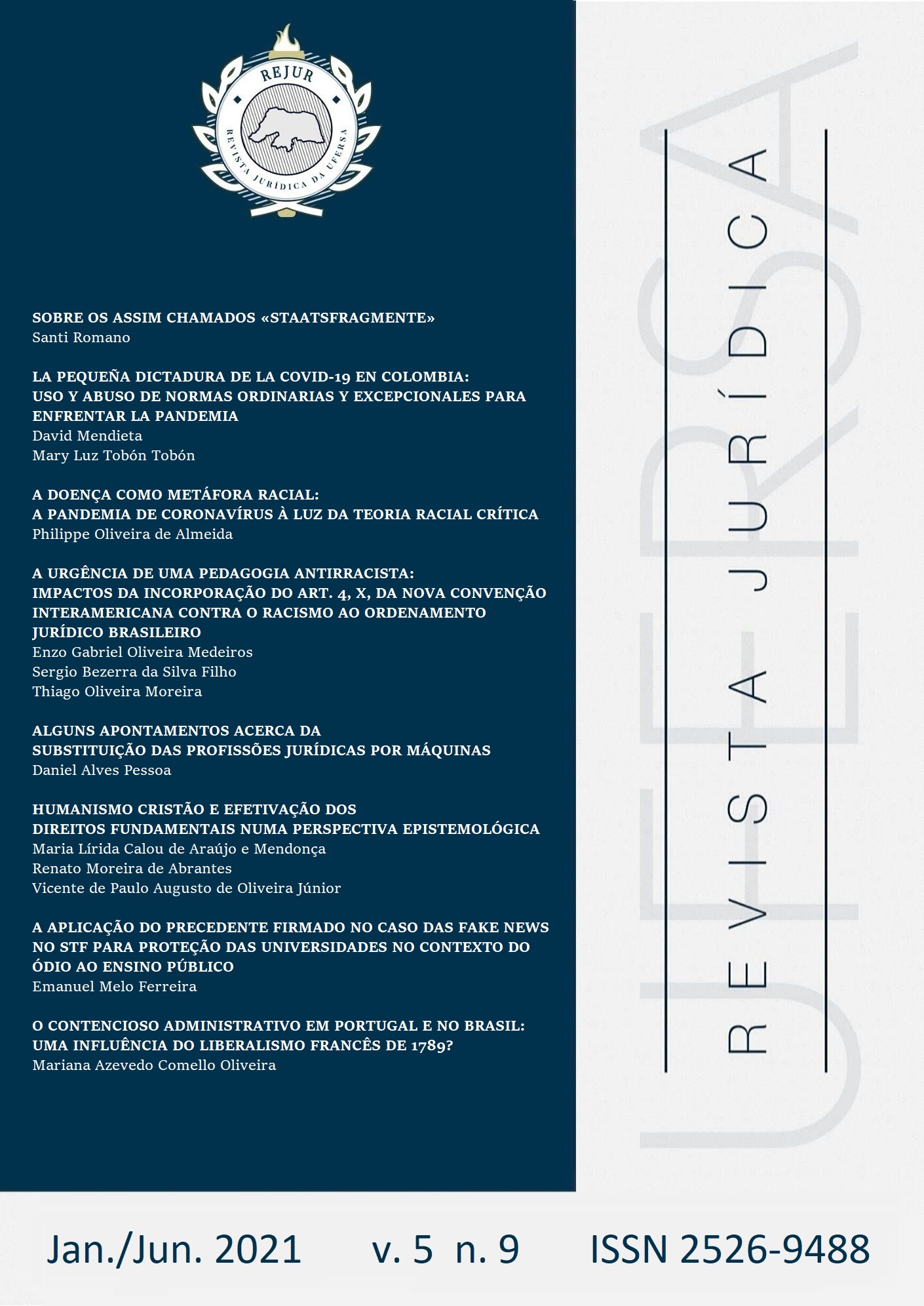 					Visualizar v. 5 n. 9 (2021): Revista Jurídica da UFERSA
				