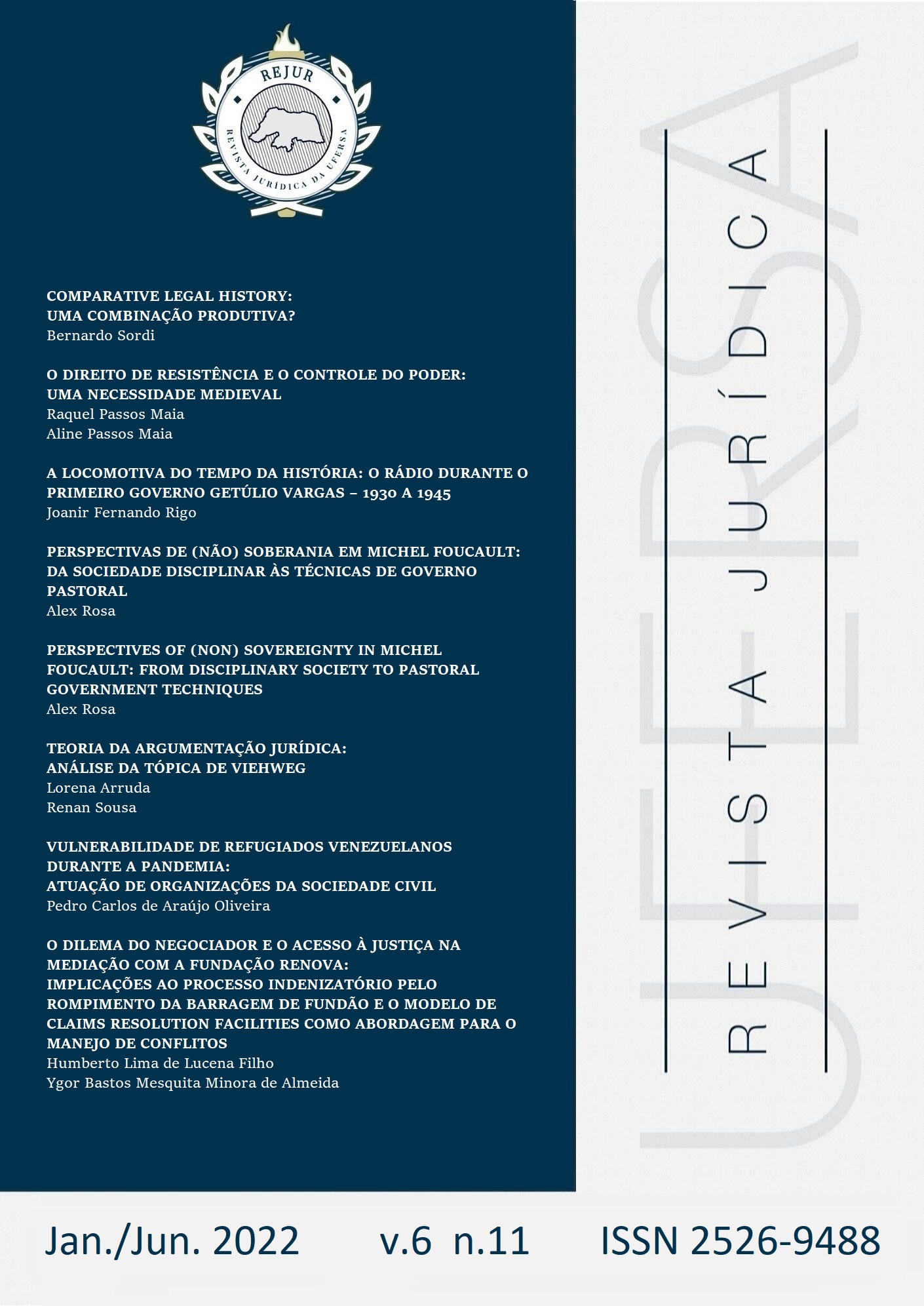 					Visualizar v. 6 n. 11 (2022): Revista Jurídica da UFERSA
				