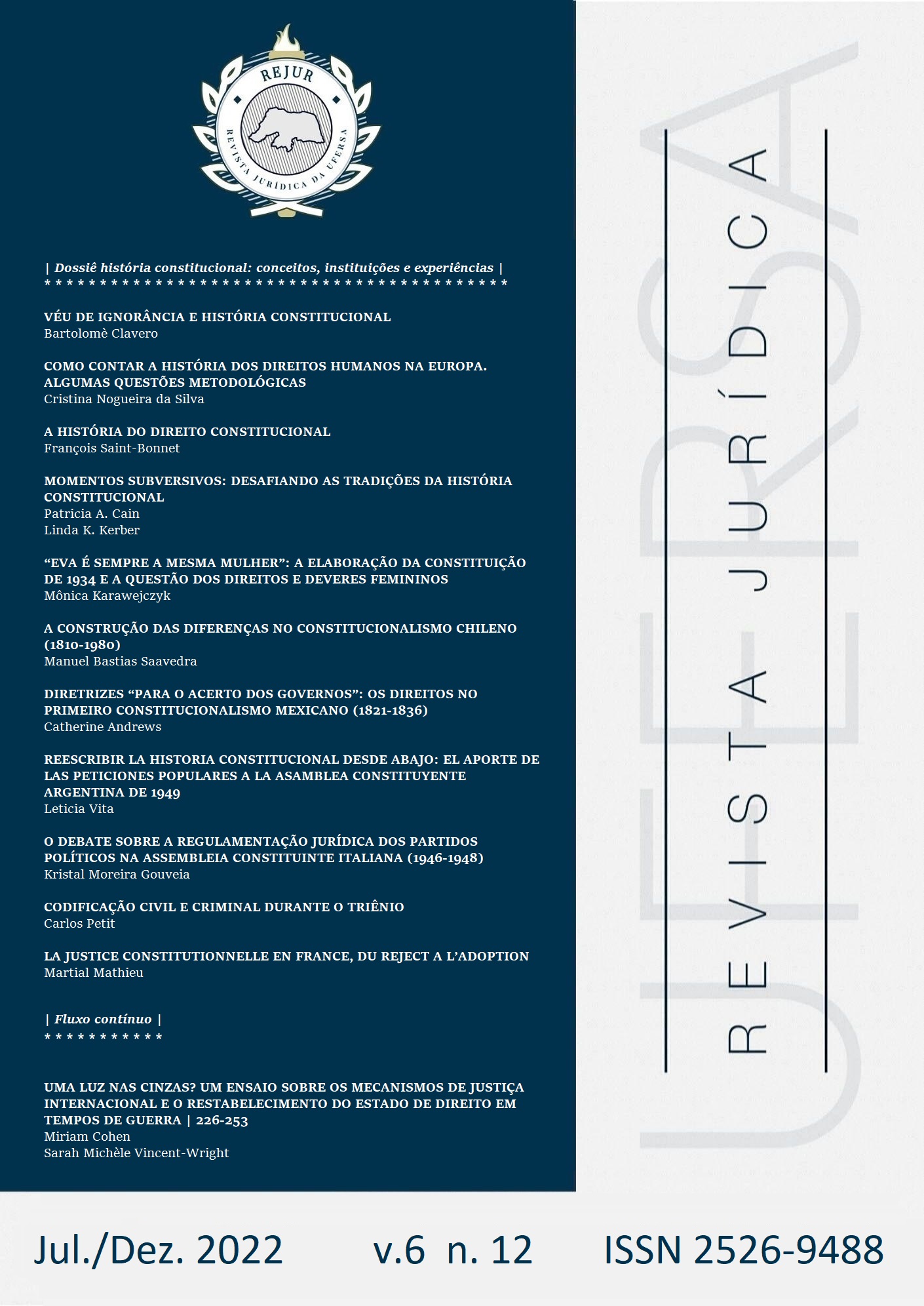 					Visualizar v. 6 n. 12 (2022): Revista Jurídica da UFERSA
				